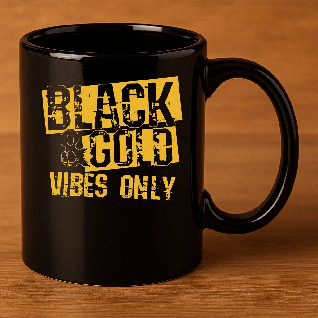 Black Gold Game Day Group For High School Football 11oz C Handle Ceramic Mug
