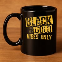 Black Gold Game Day Group For High School Football 11oz C Handle Ceramic Mug