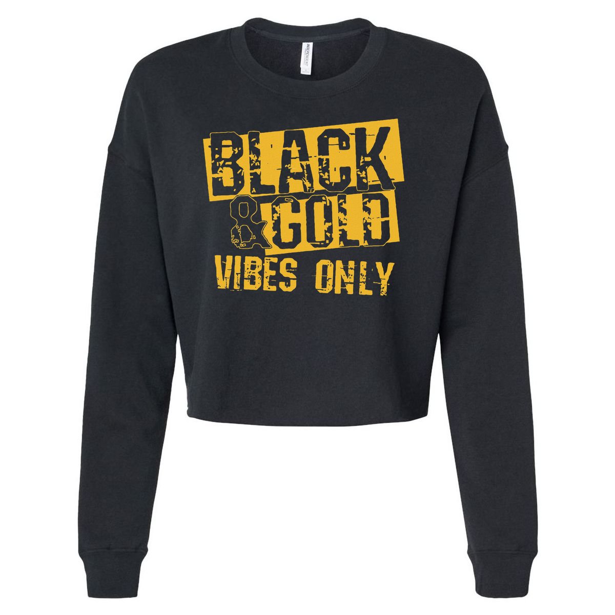 Black Gold Game Day Group For High School Football Cropped Pullover Crew