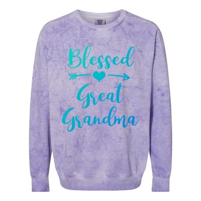 Blessed Great Grandma Heart And Arrow Great Grandma Funny Gift Colorblast Crewneck Sweatshirt