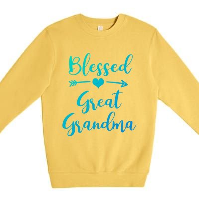 Blessed Great Grandma Heart And Arrow Great Grandma Funny Gift Premium Crewneck Sweatshirt