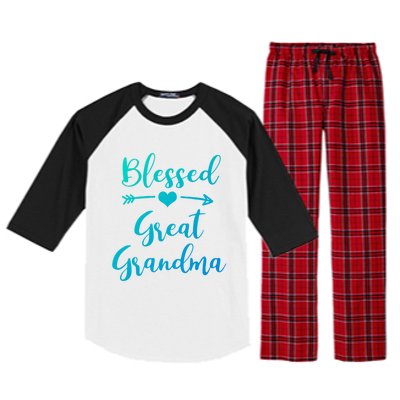 Blessed Great Grandma Heart And Arrow Great Grandma Funny Gift Raglan Sleeve Pajama Set