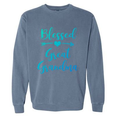 Blessed Great Grandma Heart And Arrow Great Grandma Funny Gift Garment-Dyed Sweatshirt