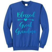 Blessed Great Grandma Heart And Arrow Great Grandma Funny Gift Tall Sweatshirt