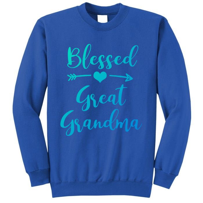 Blessed Great Grandma Heart And Arrow Great Grandma Funny Gift Tall Sweatshirt