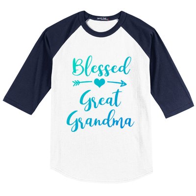 Blessed Great Grandma Heart And Arrow Great Grandma Funny Gift Baseball Sleeve Shirt