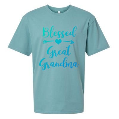 Blessed Great Grandma Heart And Arrow Great Grandma Funny Gift Sueded Cloud Jersey T-Shirt