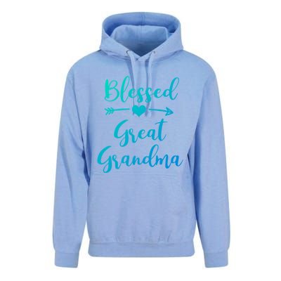 Blessed Great Grandma Heart And Arrow Great Grandma Funny Gift Unisex Surf Hoodie