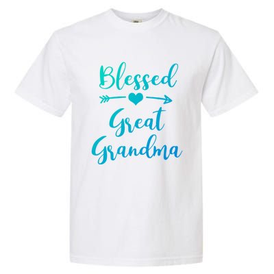 Blessed Great Grandma Heart And Arrow Great Grandma Funny Gift Garment-Dyed Heavyweight T-Shirt