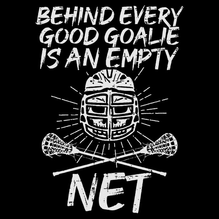 Behind Good Goalie Empty Net Lacrosse Funny Lax Goalkeeper 7-Panel Snapback Hat