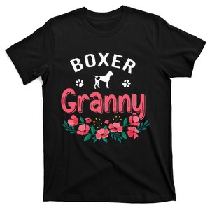 Boxer Granny Gifts Wo Cute Dog Lover Owner Christmas Mom T-Shirt