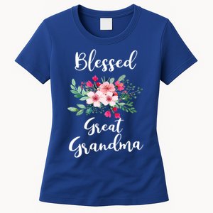 Blessed Great Grandma Flower Bouquet Gift For Grandma Gift Women's T-Shirt