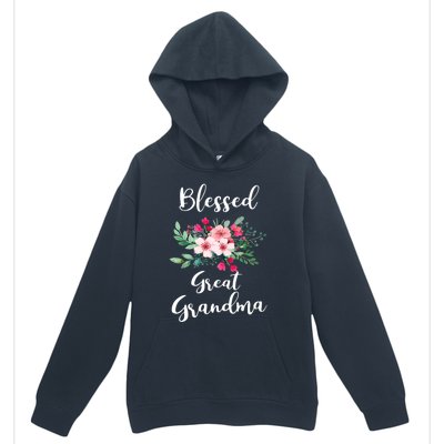 Blessed Great Grandma Flower Bouquet Gift For Grandma Gift Urban Pullover Hoodie