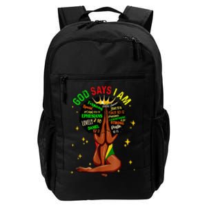 Black Girl God Says I Am Black Melanin History Month Pride Daily Commute Backpack