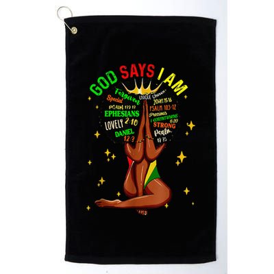 Black Girl God Says I Am Black Melanin History Month Pride Golf Towel