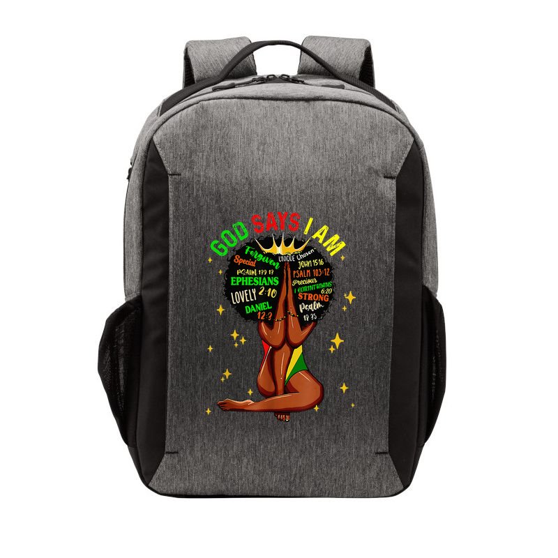 Black Girl God Says I Am Black Melanin History Month Pride Vector Backpack