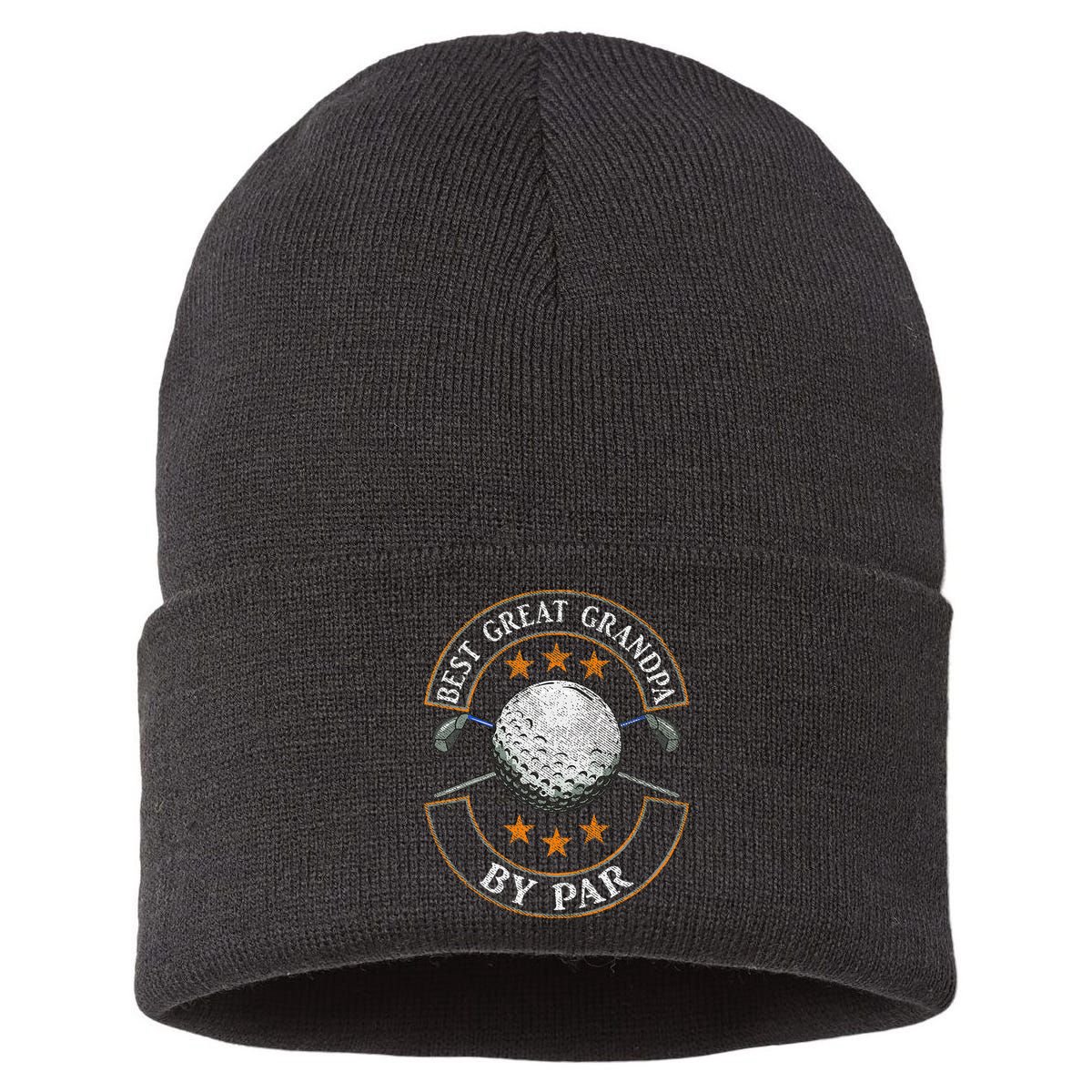 Best Great Grandpa By Par Golf Lover Sports Fathers Day Gift  Sustainable Knit Beanie