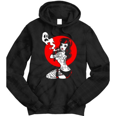 Burlesque Goth Girl Tie Dye Hoodie