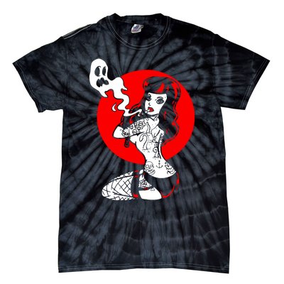 Burlesque Goth Girl Tie-Dye T-Shirt