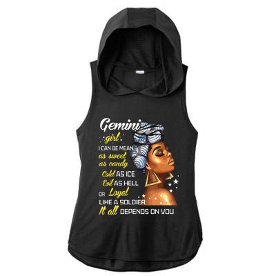 Birthday Gift Gemini Girl May Or June Women Ladies PosiCharge Tri-Blend Wicking Draft Hoodie Tank