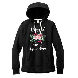 Blessed Great Grandma Flower Bouquet Gift For Grandma Gift Women's Fleece Hoodie