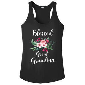 Blessed Great Grandma Flower Bouquet Gift For Grandma Gift Ladies PosiCharge Competitor Racerback Tank