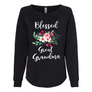 Blessed Great Grandma Flower Bouquet Gift For Grandma Gift Womens California Wash Sweatshirt