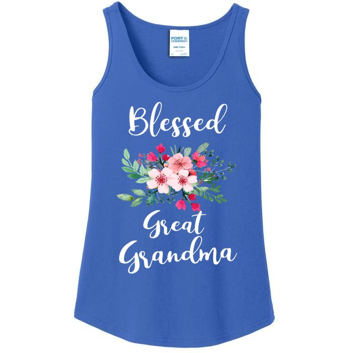 Blessed Great Grandma Flower Bouquet Gift For Grandma Gift Ladies Essential Tank