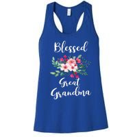 Blessed Great Grandma Flower Bouquet Gift For Grandma Gift Women's Racerback Tank