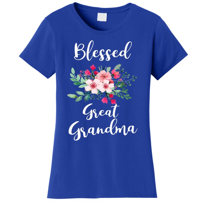 Blessed Great Grandma Flower Bouquet Gift For Grandma Gift Women's T-Shirt