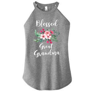 Blessed Great Grandma Flower Bouquet Gift For Grandma Gift Women's Perfect Tri Rocker Tank