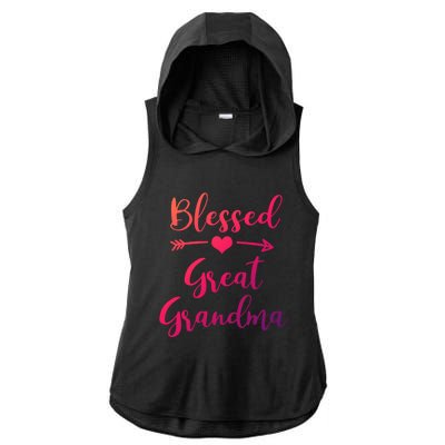 Blessed Great Grandma Heart And Arrow Great Grandma Funny Gift Ladies PosiCharge Tri-Blend Wicking Draft Hoodie Tank