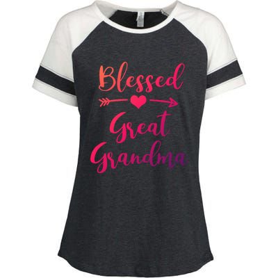 Blessed Great Grandma Heart And Arrow Great Grandma Funny Gift Enza Ladies Jersey Colorblock Tee