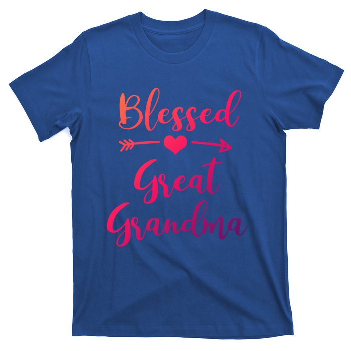 Blessed Great Grandma Heart And Arrow Great Grandma Funny Gift T-Shirt