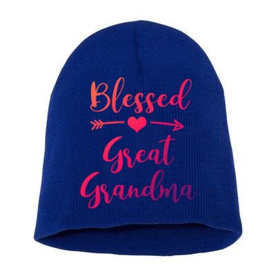 Blessed Great Grandma Heart And Arrow Great Grandma Funny Gift Short Acrylic Beanie