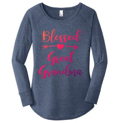 Blessed Great Grandma Heart And Arrow Great Grandma Funny Gift Women's Perfect Tri Tunic Long Sleeve Shirt