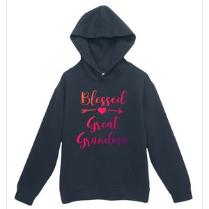 Blessed Great Grandma Heart And Arrow Great Grandma Funny Gift Urban Pullover Hoodie