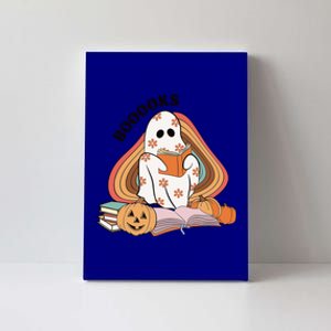 Booooks Groovy Ghost Reading Book Teacher Halloween Gift Canvas