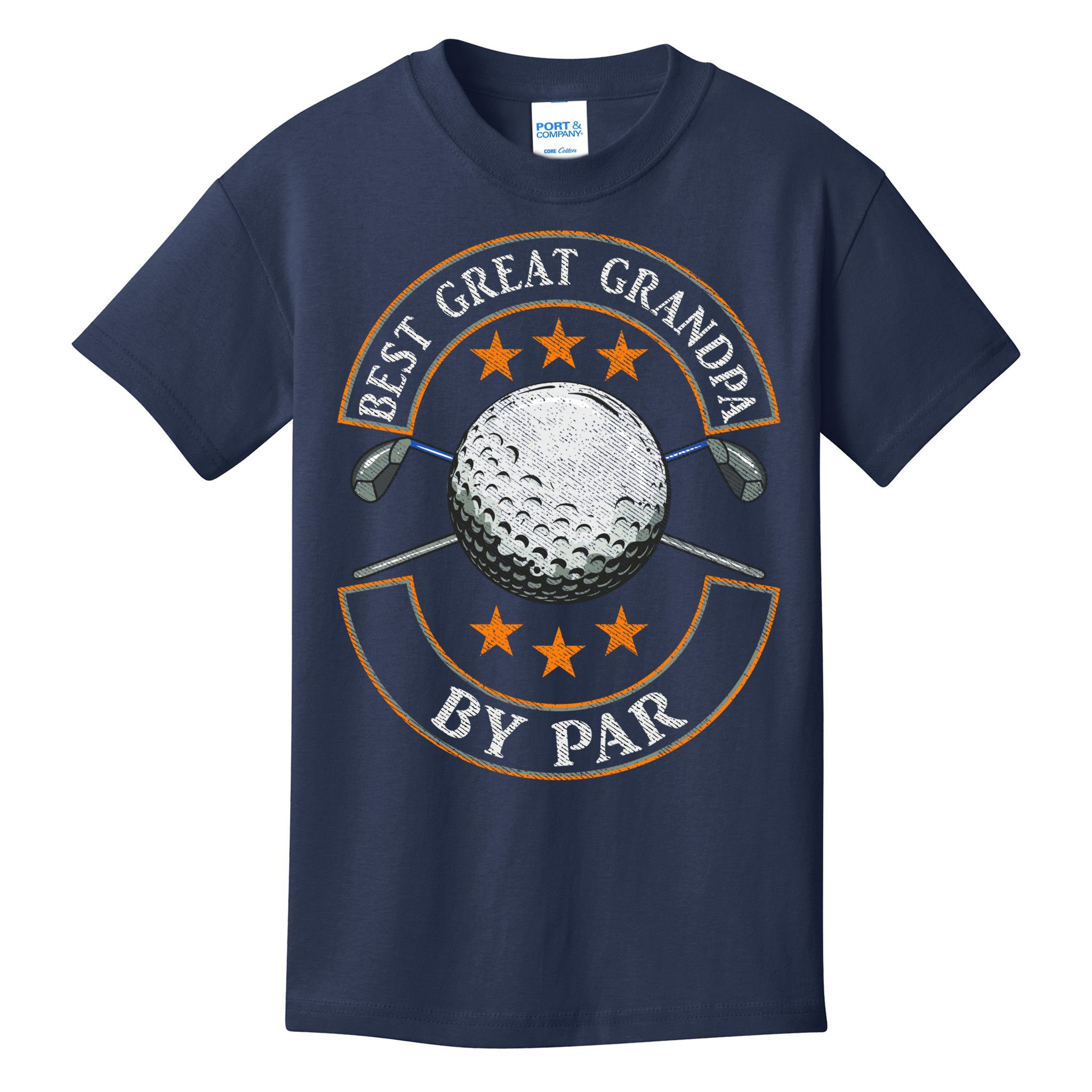Best Great Grandpa By Par Golf Lover Sports Fathers Day Gift Kids T-Shirt