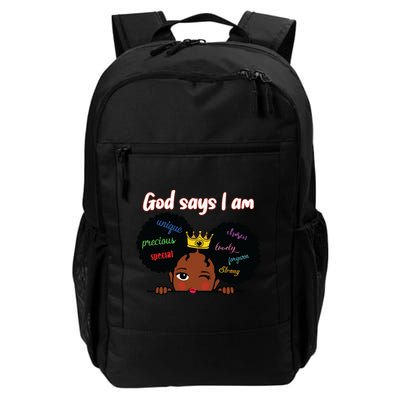 Black Girl God Says I Am Black Melanin History Month Pride Backpack