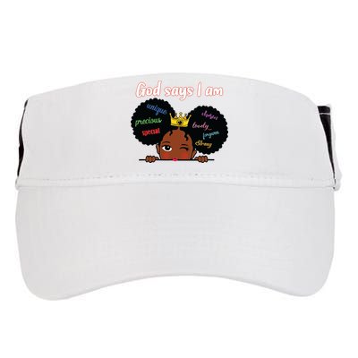 Black Girl God Says I Am Black Melanin History Month Pride Adult Drive Performance Visor
