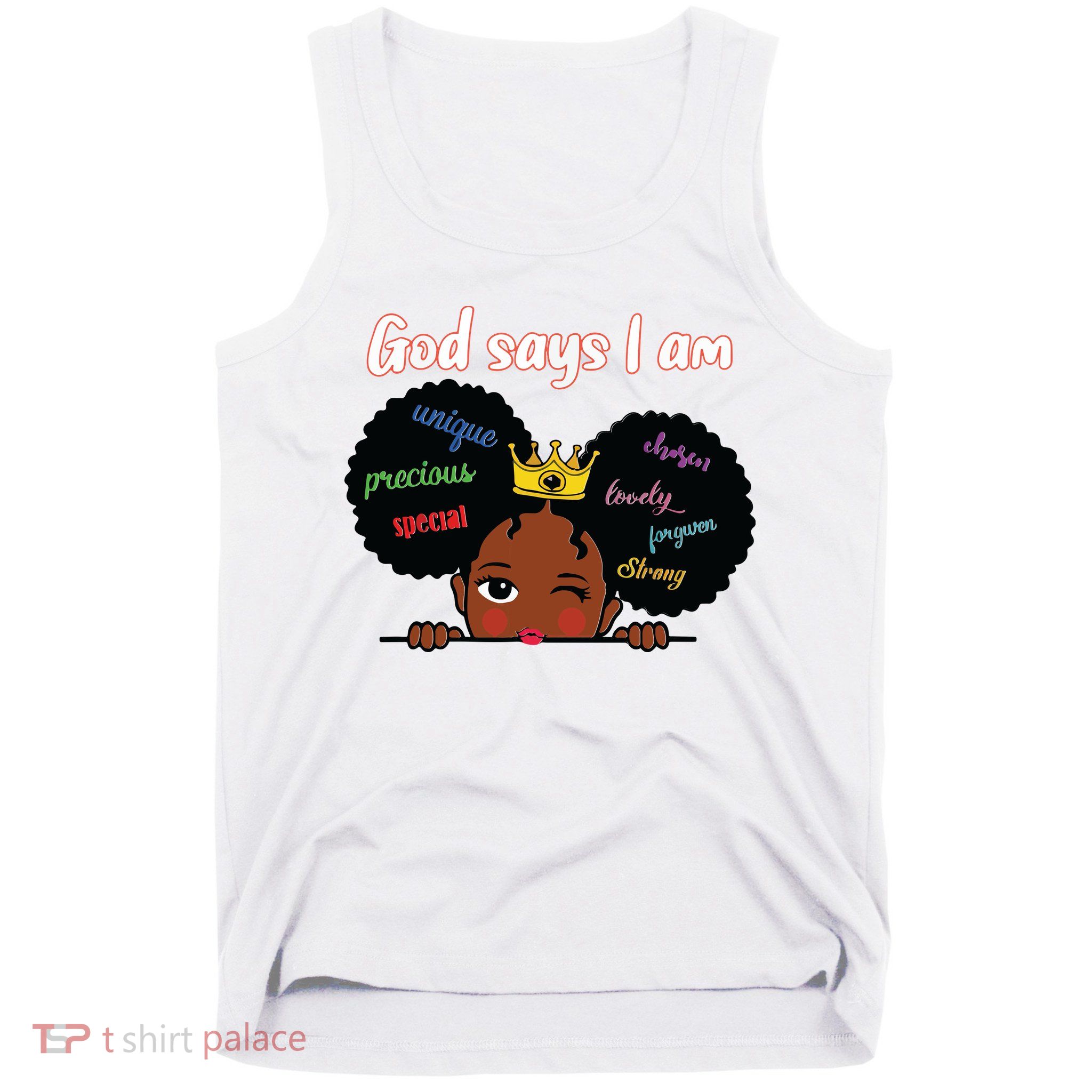 Black Girl God Says I Am Black Melanin History Month Pride Tank Top