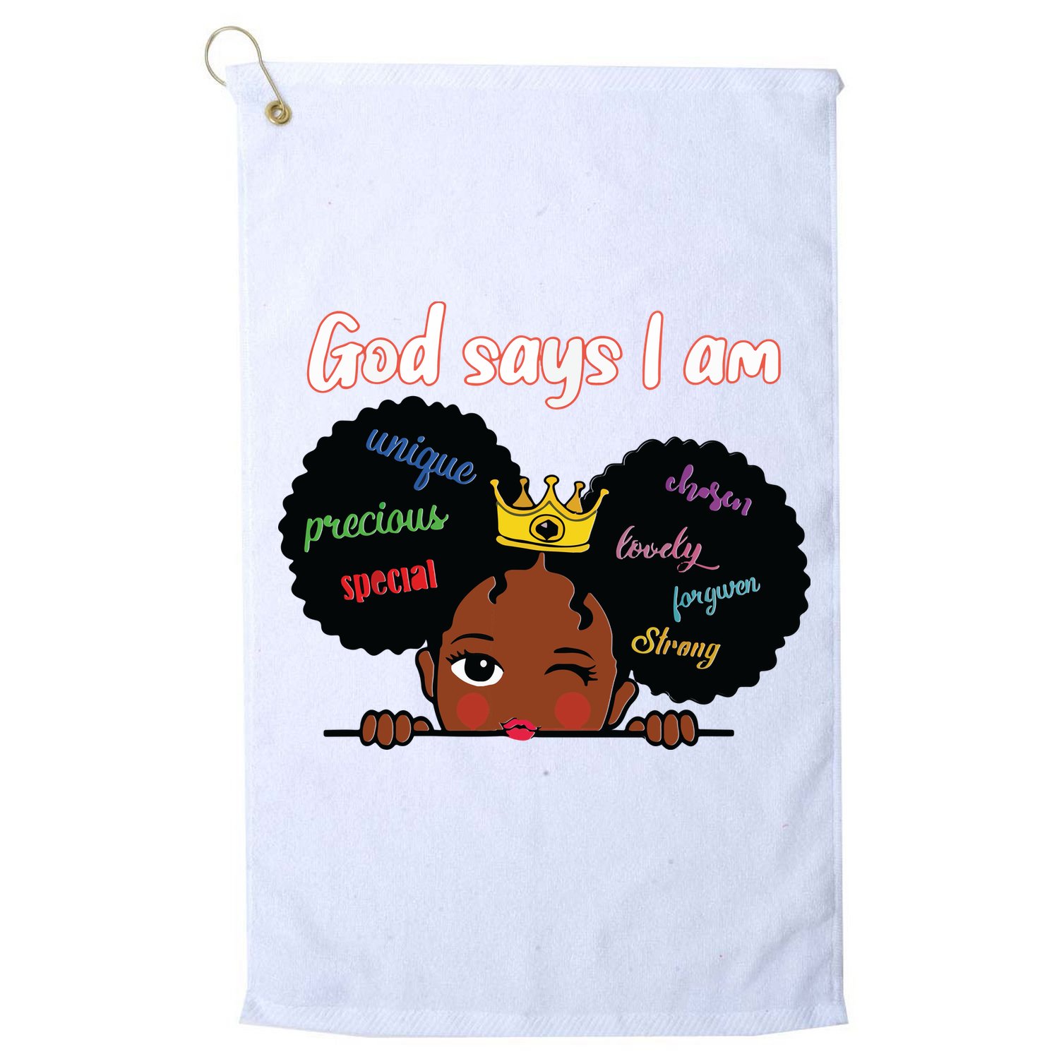 Black Girl God Says I Am Black Melanin History Month Pride Golf Towel