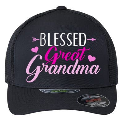 Blessed Great Grandma Gift Flexfit Unipanel Trucker Cap