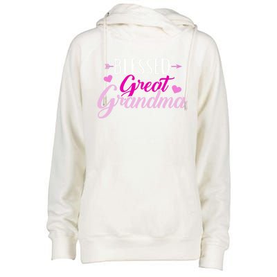 Blessed Great Grandma Gift Womens Funnel Neck Pullover Hood