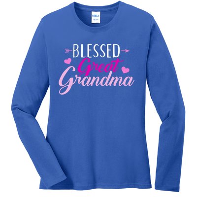 Blessed Great Grandma Gift Ladies Long Sleeve Shirt