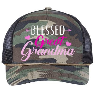 Blessed Great Grandma Gift Retro Rope Trucker Hat Cap