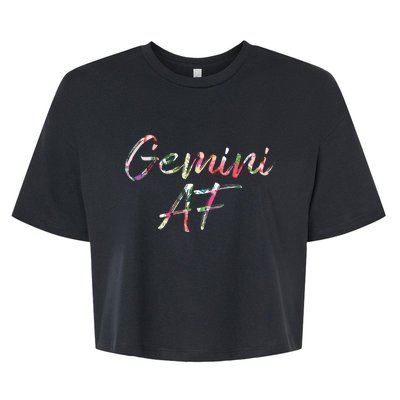 Birthday Gifts Gemini AF Floral Bella+Canvas Jersey Crop Tee