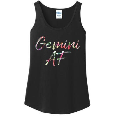 Birthday Gifts Gemini AF Floral Ladies Essential Tank