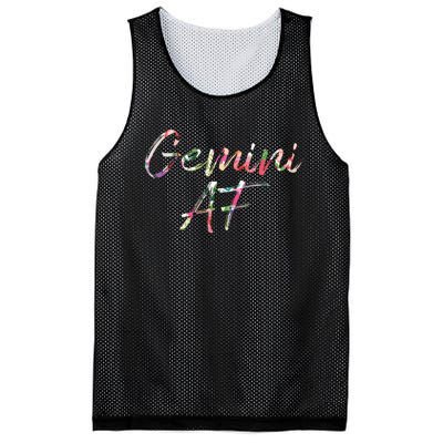 Birthday Gifts Gemini AF Floral Mesh Reversible Basketball Jersey Tank